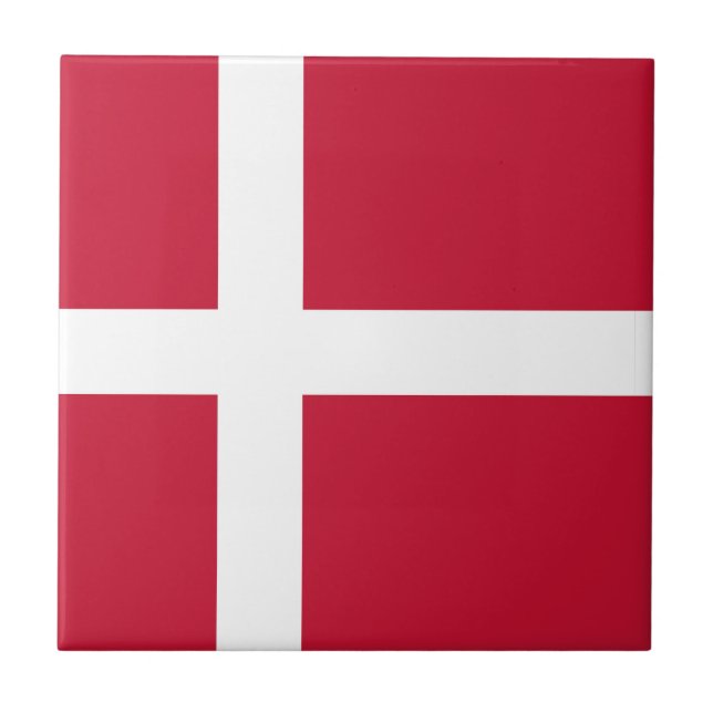 Flag of Denmark Ceramic Tile (Front)