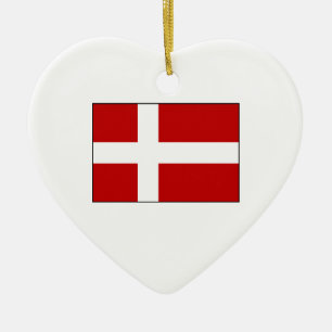 Flag of Denmark Ceramic Tree Decoration
