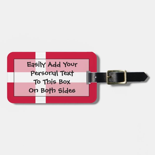 Flag of Denmark Easy ID Personal Luggage Tag (Front Horizontal)
