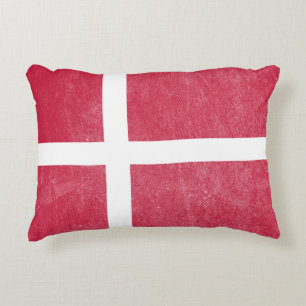 Flag of Denmark Grunge Decorative Cushion
