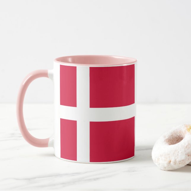 Flag of Denmark or Danish Cloth Mug (With Donut)