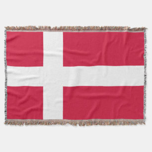 Flag of Denmark or Danish Cloth Throw Blanket