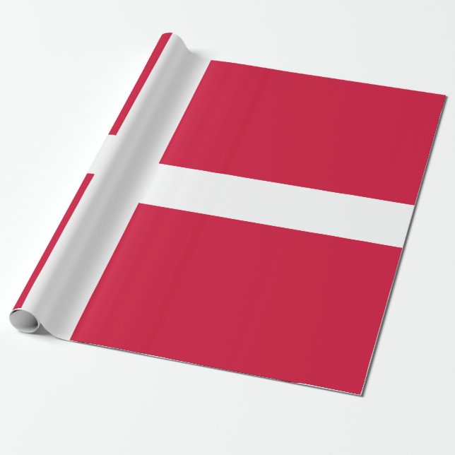 Flag of Denmark or Danish Cloth Wrapping Paper (Unrolled)