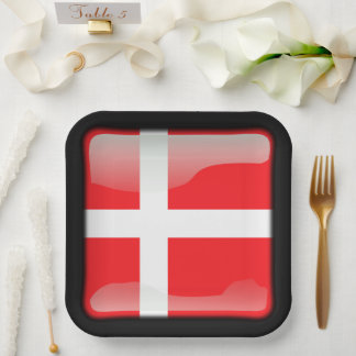 Flag of Denmark Paper Plate