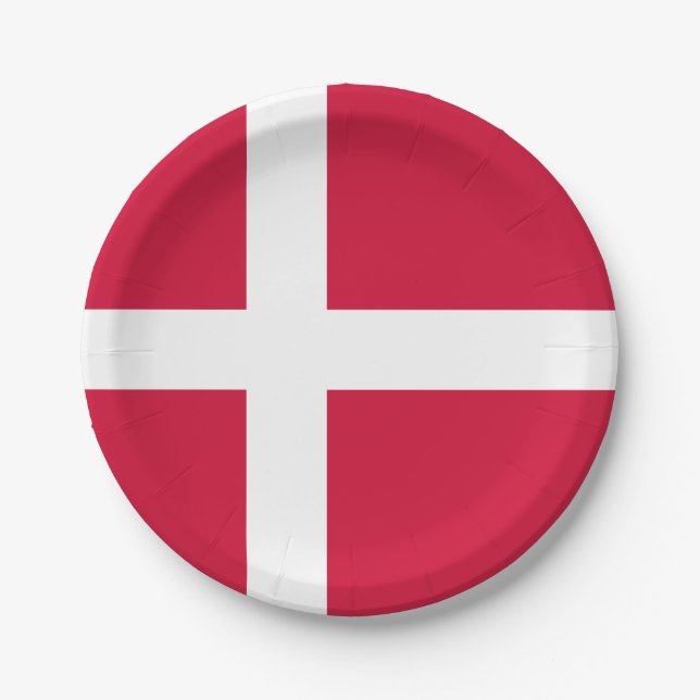 Flag of Denmark Paper Plates (Front)