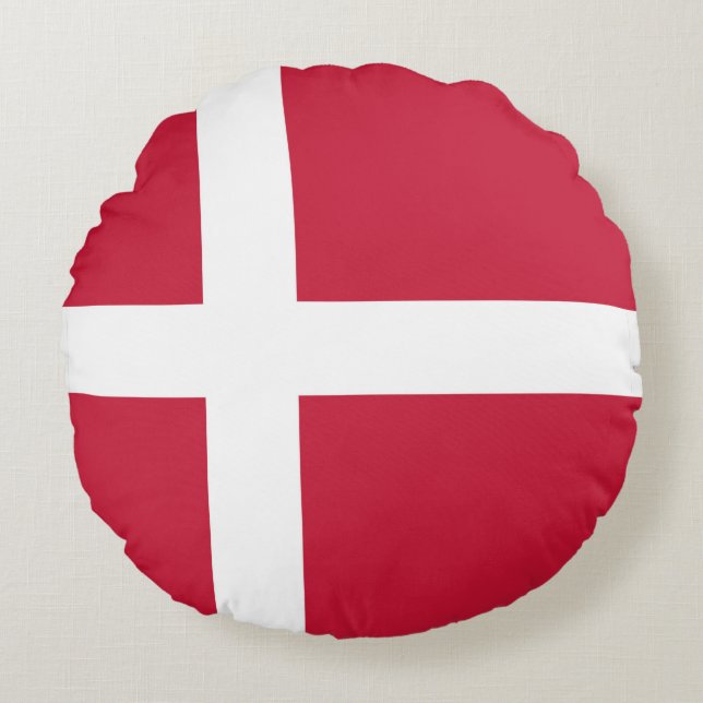 Flag of Denmark Round Cushion (Front)