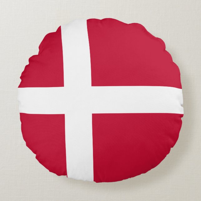 Flag of Denmark Round Cushion (Front)