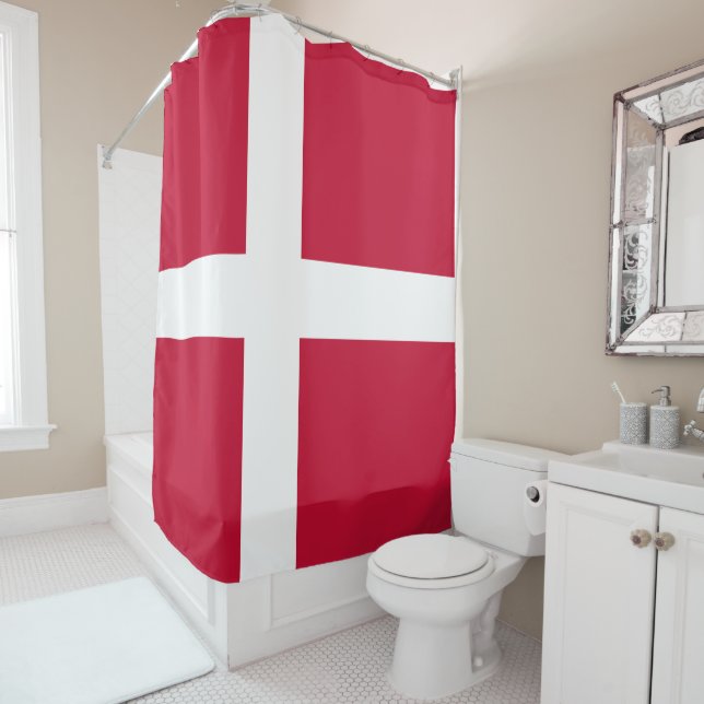 Flag of Denmark Shower Curtain (In Situ)