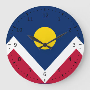 Flag of Denver, Colorado Large Clock
