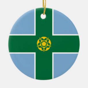 Flag of Derbyshire (County of England, UK) Ceramic Ornament