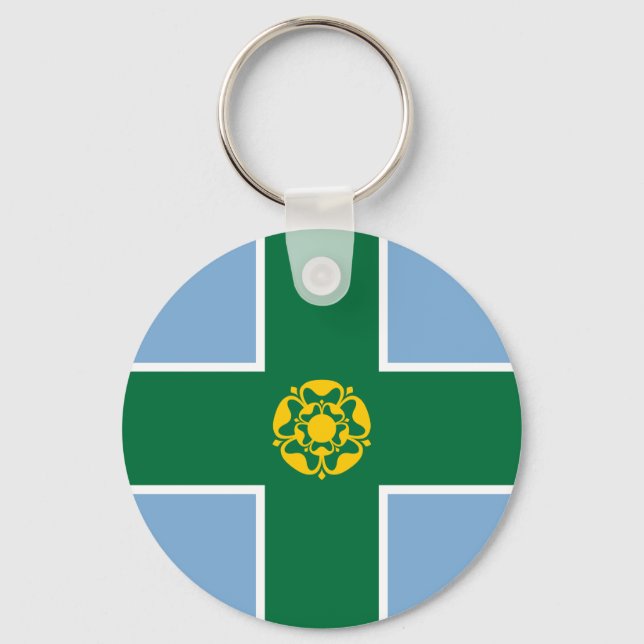 Flag of Derbyshire Key Ring (Front)