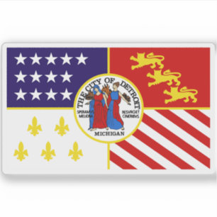 Flag of Detroit, Michigan (1976–2000)