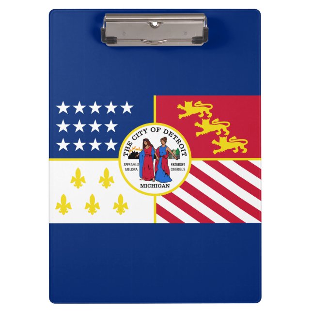Flag of Detroit, Michigan Clipboard (Front)