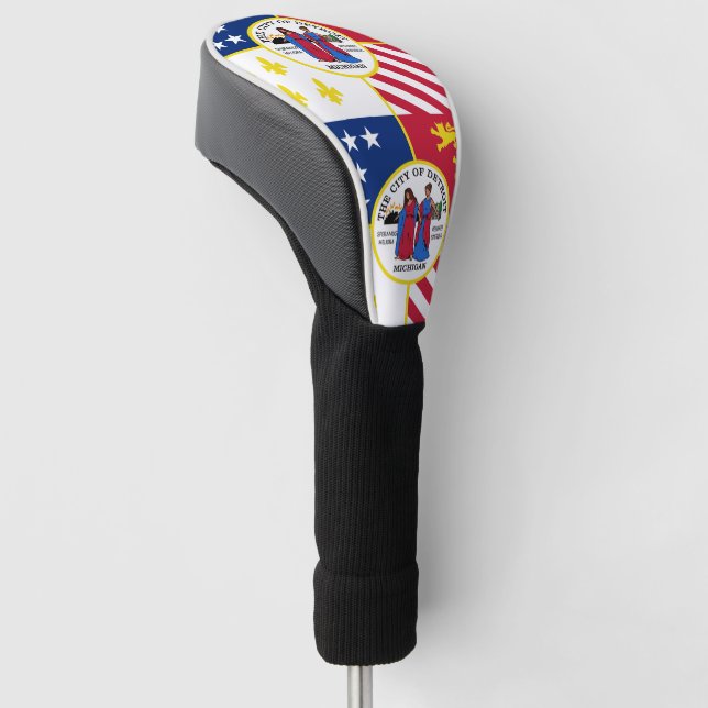 Flag of Detroit, Michigan Golf Head Cover (Angled)