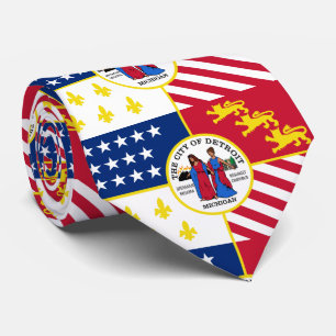 Flag of Detroit, Michigan Neck Tie