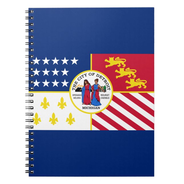 Flag of Detroit, Michigan Notebook (Front)