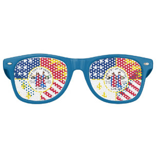 Flag of Detroit, Michigan Retro Sunglasses