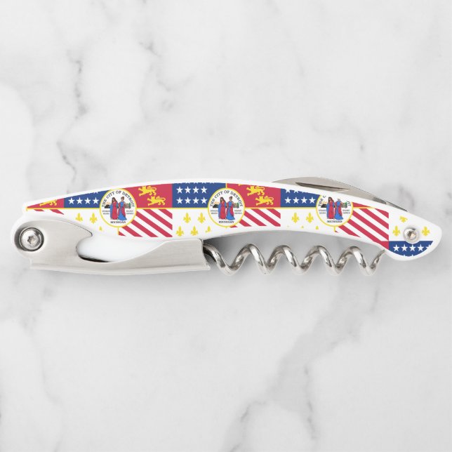 Flag of Detroit, Michigan Waiter's Corkscrew (Front)