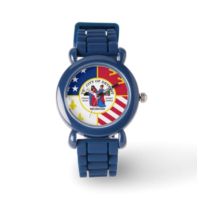 Flag of Detroit, Michigan Watch (Front)