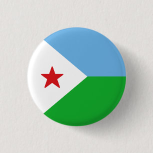 Flag of Djibouti 3 Cm Round Badge