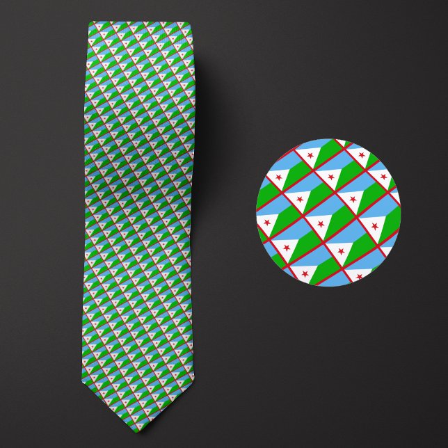 Flag of Djibouti Pattern Tie (Creator Uploaded)