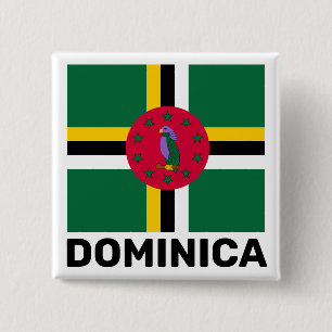 Flag of Dominica 15 Cm Square Badge