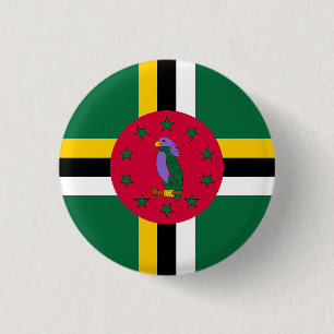 Flag of Dominica 3 Cm Round Badge