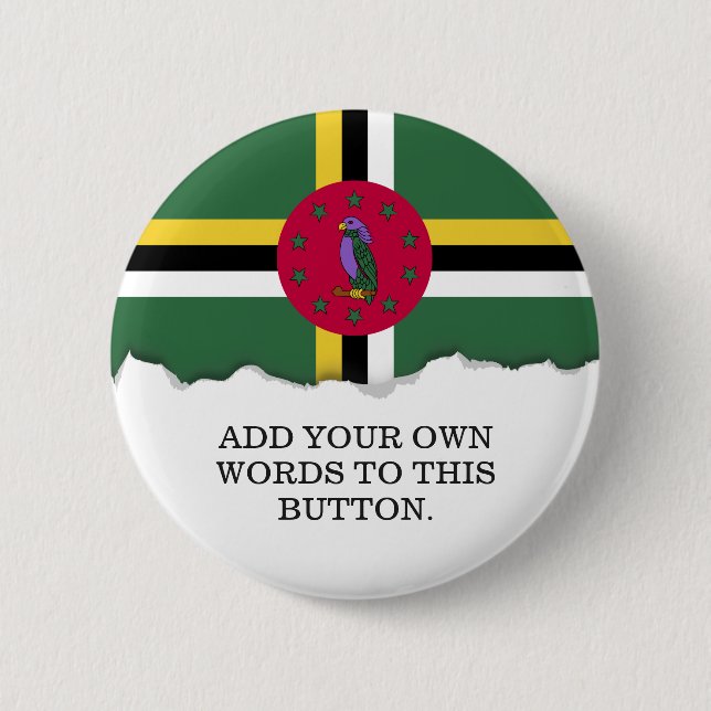 Flag of Dominica 6 Cm Round Badge (Front)