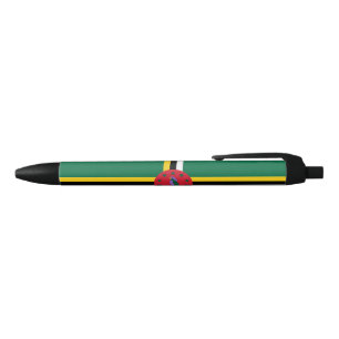 Flag of Dominica Black Ink Pen