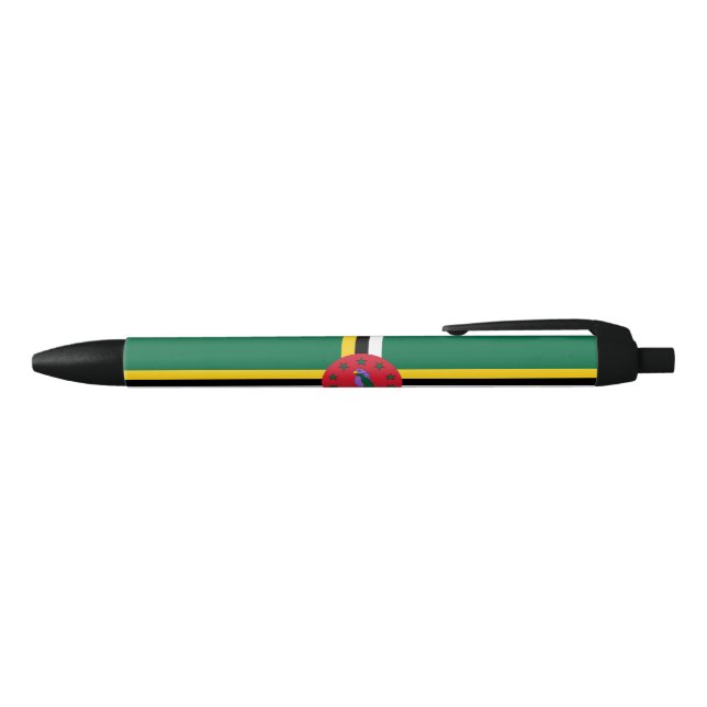 Flag of Dominica Black Ink Pen (Top)