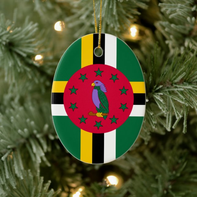 Flag of Dominica Ceramic Ornament (Tree)