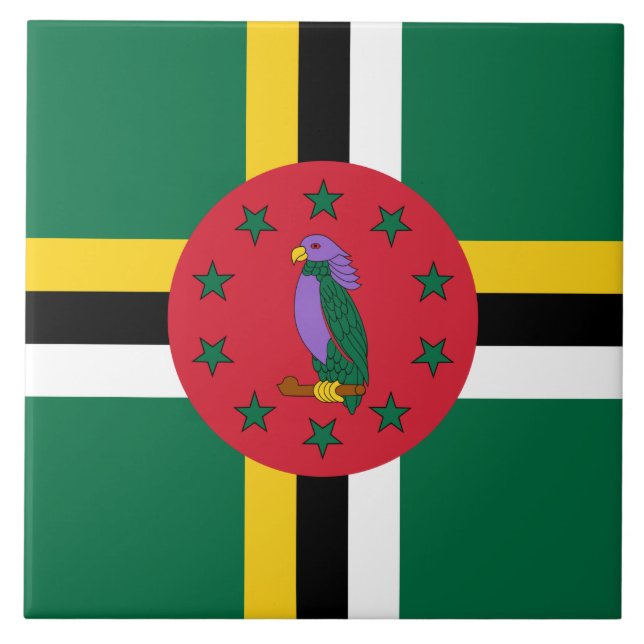 Flag of Dominica Ceramic Tile (Front)