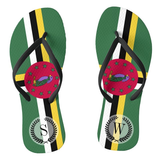 Flag of Dominica Thongs (Footbed)