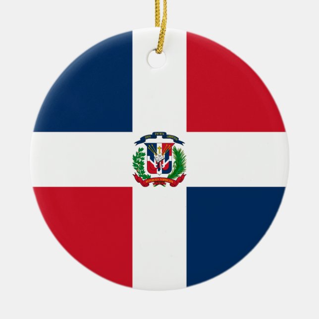 Flag of Dominican Republic Ceramic Ornament (Front)