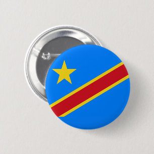 Flag of DR Congo 6 Cm Round Badge