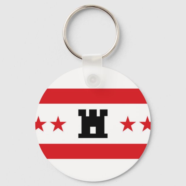 Flag of Drenthe Key Ring (Front)