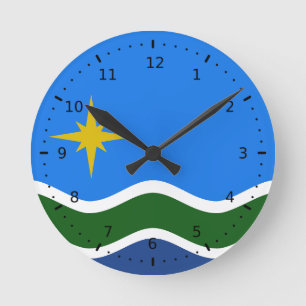 Flag of Duluth, Minnesota Round Clock