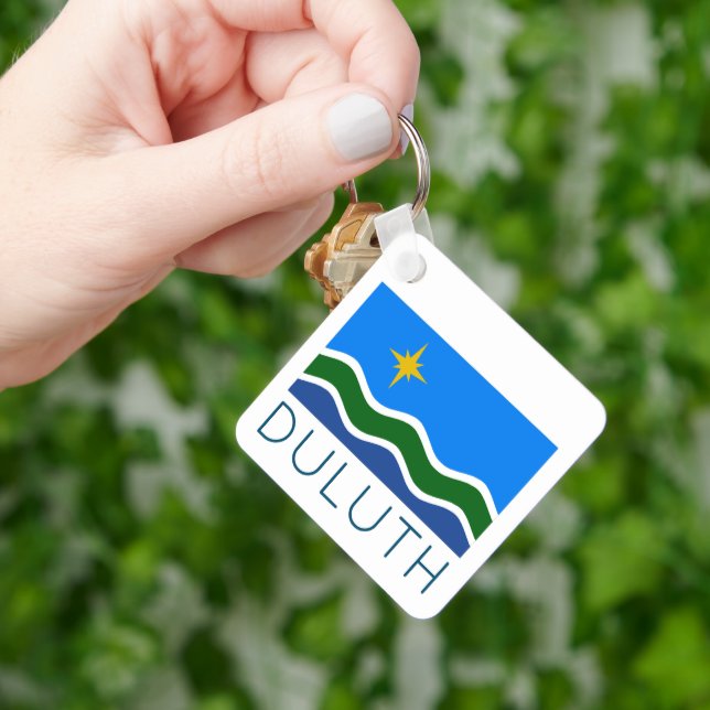 Flag of Duluth, MN Key Ring (Hand)