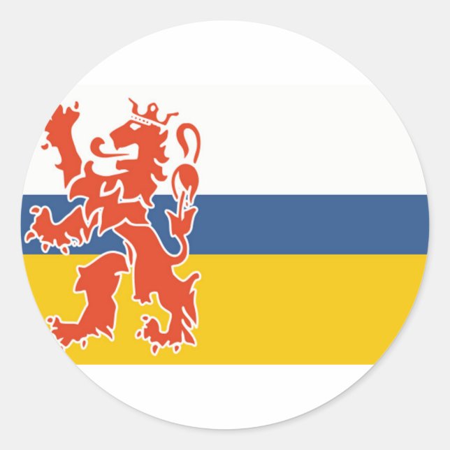 Flag of Dutch Limburg Classic Round Sticker (Front)
