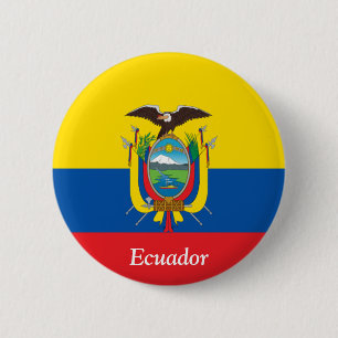 Flag of Ecuador 6 Cm Round Badge