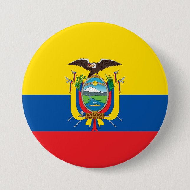 Flag of Ecuador 7.5 Cm Round Badge (Front)