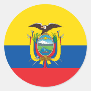 Flag of Ecuador - Bandera de Ecuador Classic Round Sticker