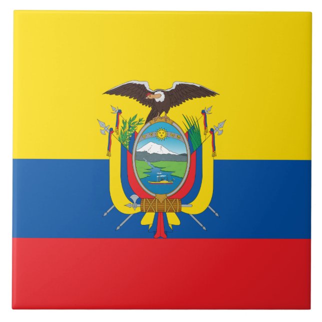 Flag of Ecuador Ceramic Tile (Front)