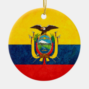 Flag of Ecuador Ceramic Tree Decoration