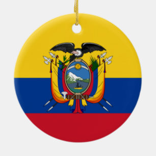 Flag of Ecuador Ceramic Tree Decoration