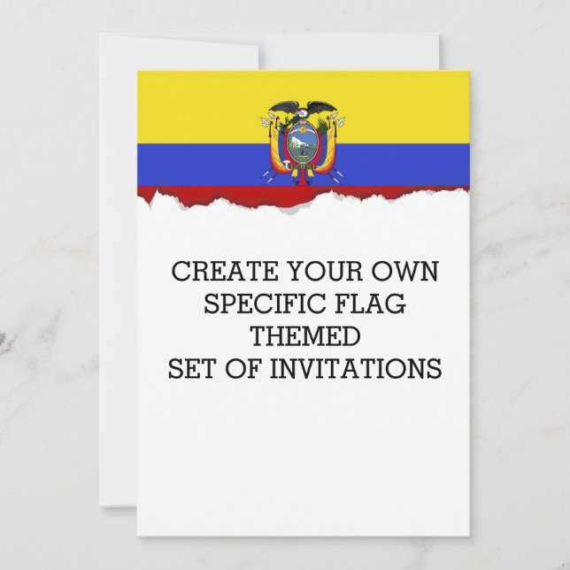 Flag of Ecuador Invitation (Front)
