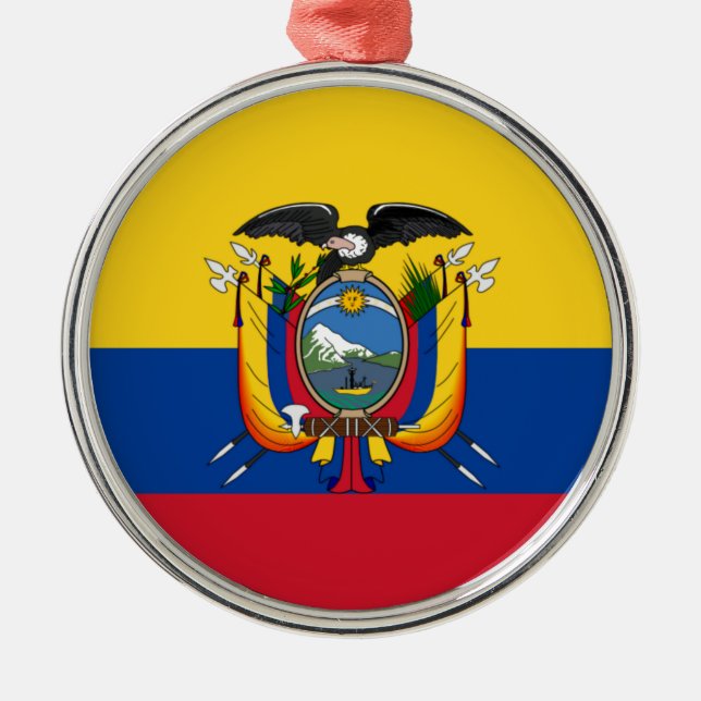 Flag of Ecuador Metal Tree Decoration (Front)