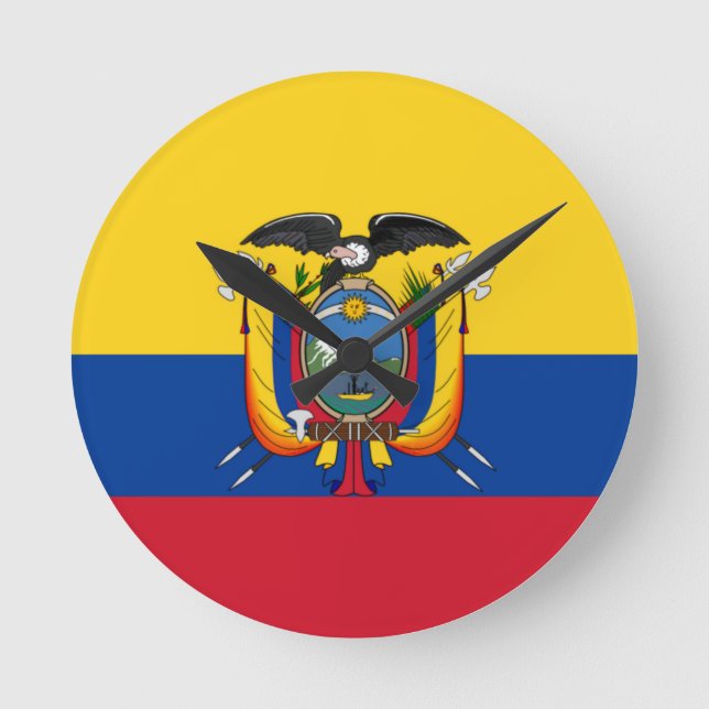 Flag of Ecuador Round Clock (Front)