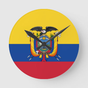 Flag of Ecuador Round Clock