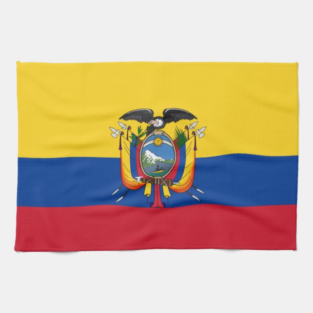 Flag of Ecuador Tea Towel (Horizontal)